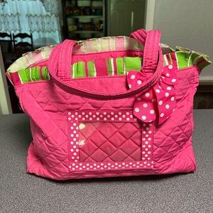 Tote Bag Large Bubblegum Pink Quilted Fabric